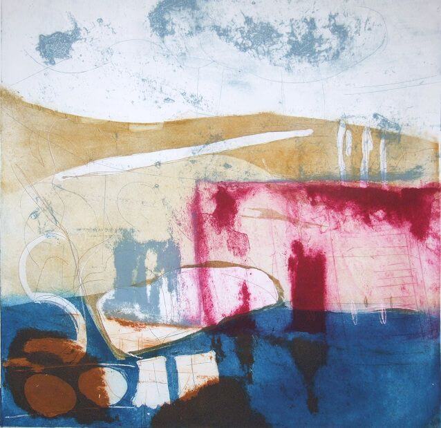 Low Tide.  Etching and Collagraph, 50 x 50 cms, -ú340