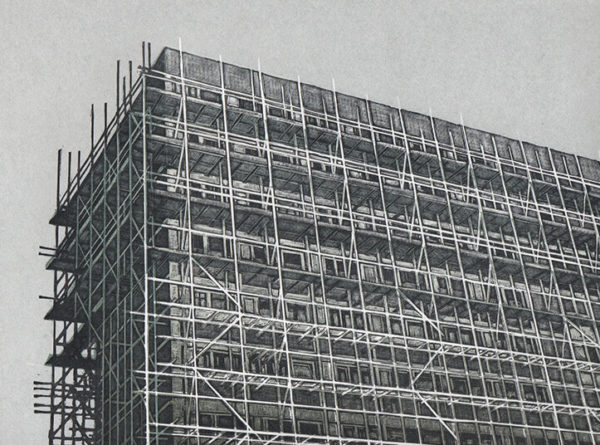 scaffolding on thomas north terrace - Louise Hayward